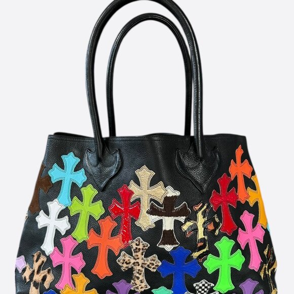 Chrome Hearts Black Multicolor Cross Patch Tote Bag - Picture 1 of 7